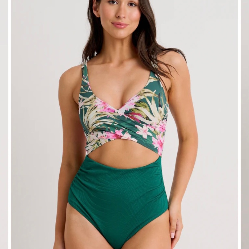 Floral Green One-Piece Swimsuit